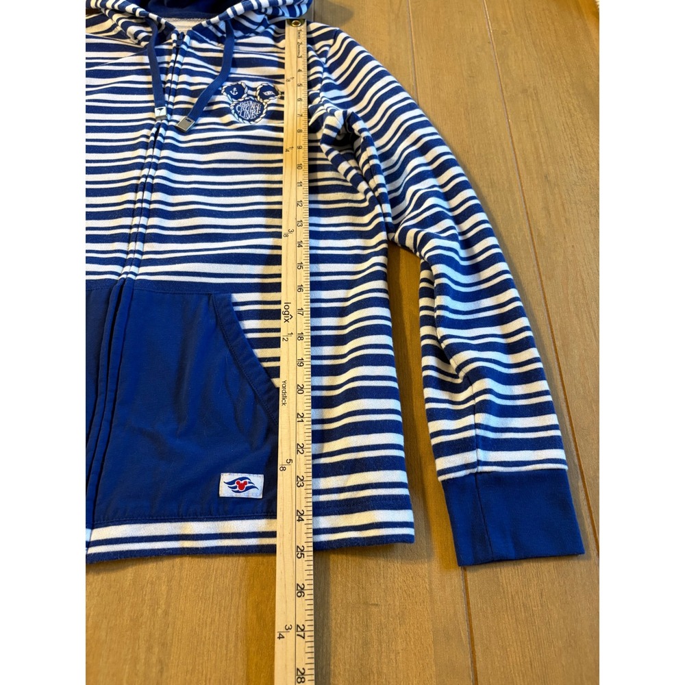 Disney Cruise Line Hoodie Women XL Blue White Striped Minnie Mouse Nautical - Picture 11 of 13
